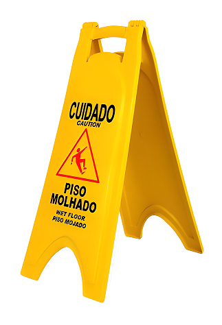 Placa Sinalizadora Cuidado Piso Molhado